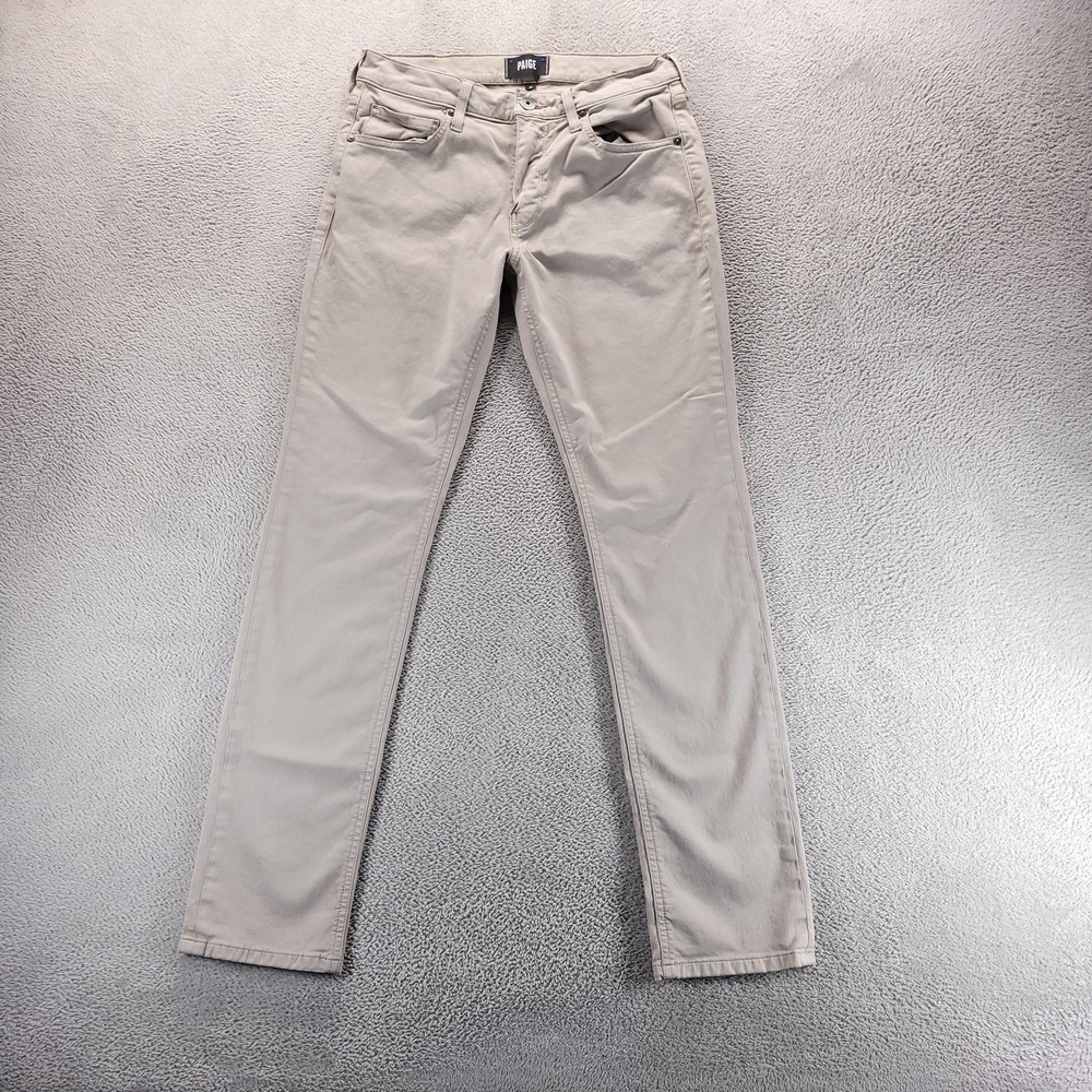 Paige Jeans Mens 31x32 Beige Lennox Slim Skinny Stretch Denim Comfort Casual